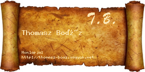 Thomasz Boáz névjegykártya